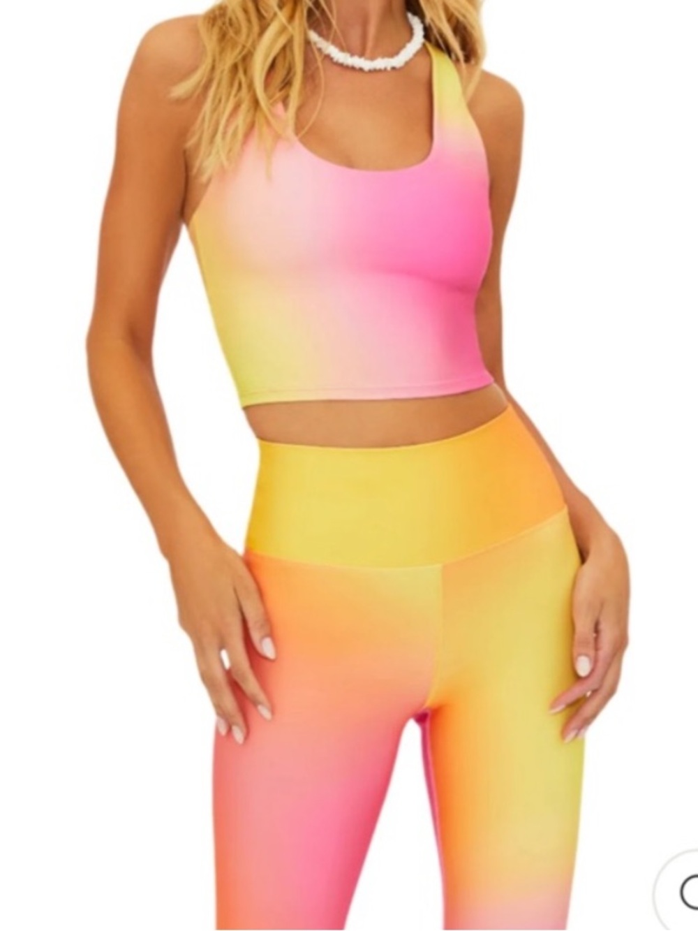 Beach Riot Yara Top Soleil Ombré Pink Orange Yellow Sunset size XL